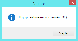 Baja de Equipos Correcto