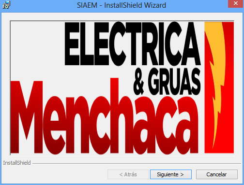 Pantalla de inicio instalador