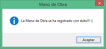 Registro de Mano de Obra Correcto