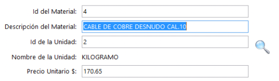 Consulta de Materiales