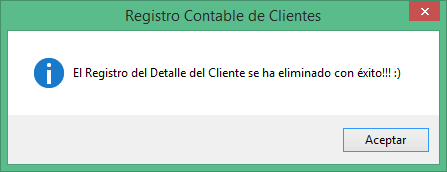 Baja del cliente Correcta