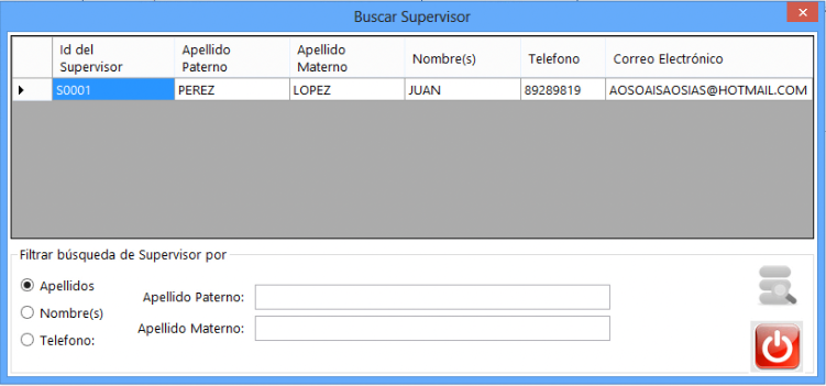 Buscar Supervisores